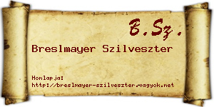 Breslmayer Szilveszter névjegykártya